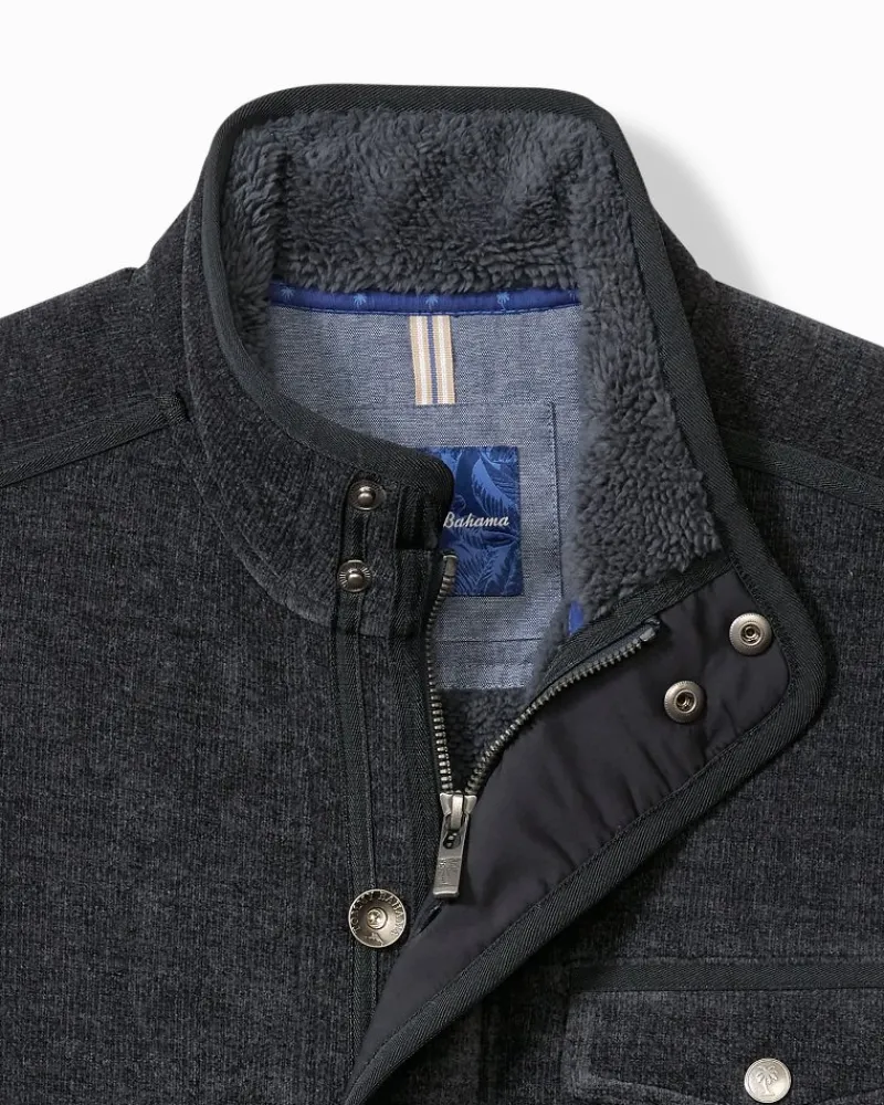 Tommy Bahama Sumner Fleece Shirt Jacket Navy Clearance