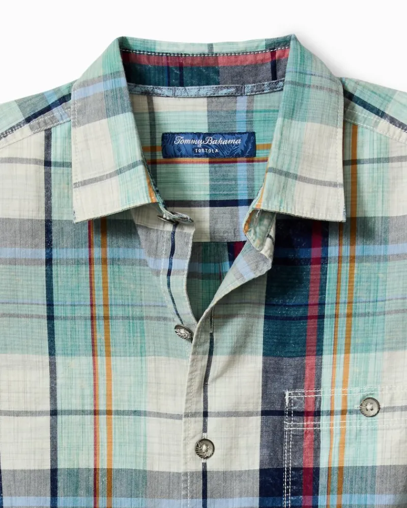 Tommy Bahama Sunwash Check Long-Sleeve Shirt Azul Mar Clearance