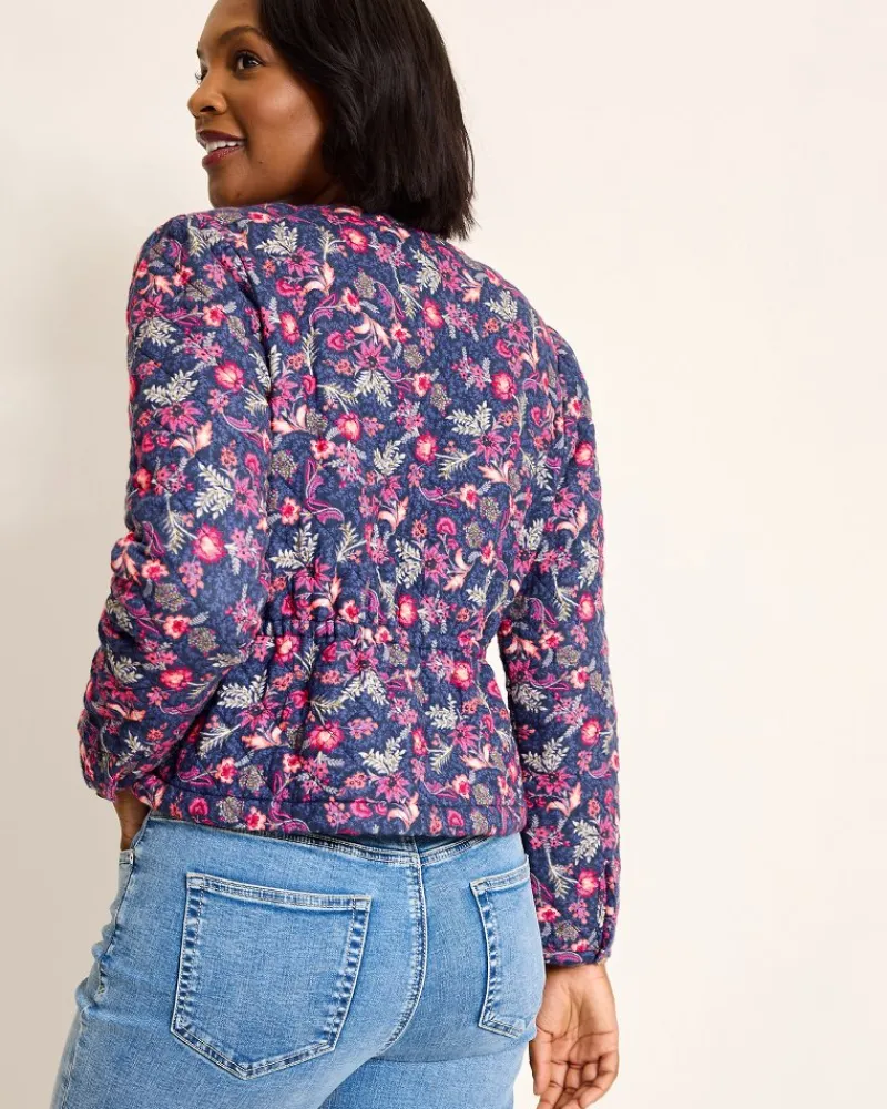Tommy Bahama Sweeping Floral Quilted Jacket Island Navy Online