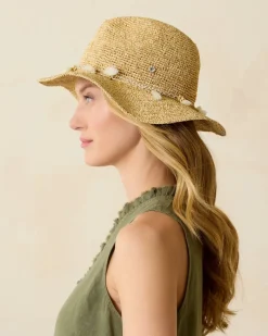 Tommy Bahama Taylor Straw Raffia Lux Hat Natural/Gold/White Clearance