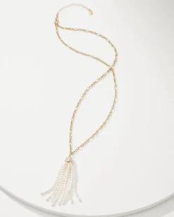 Tommy Bahama Tidal Treasure Pearl Tassel Necklace Gold Best