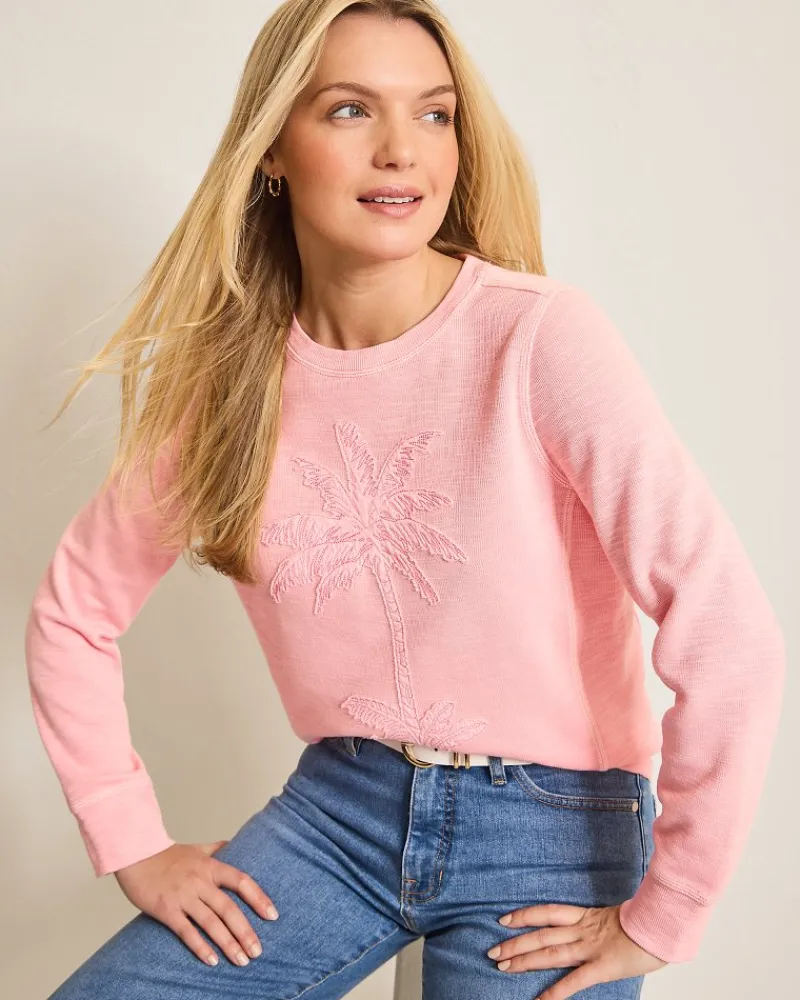 Tommy Bahama Tobago Bay Embroidered Palm Crewneck Sweatshirt Bikini Best