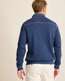 Tommy Bahama Tobago Bay Half-Zip Sweatshirt Island Navy Clearance