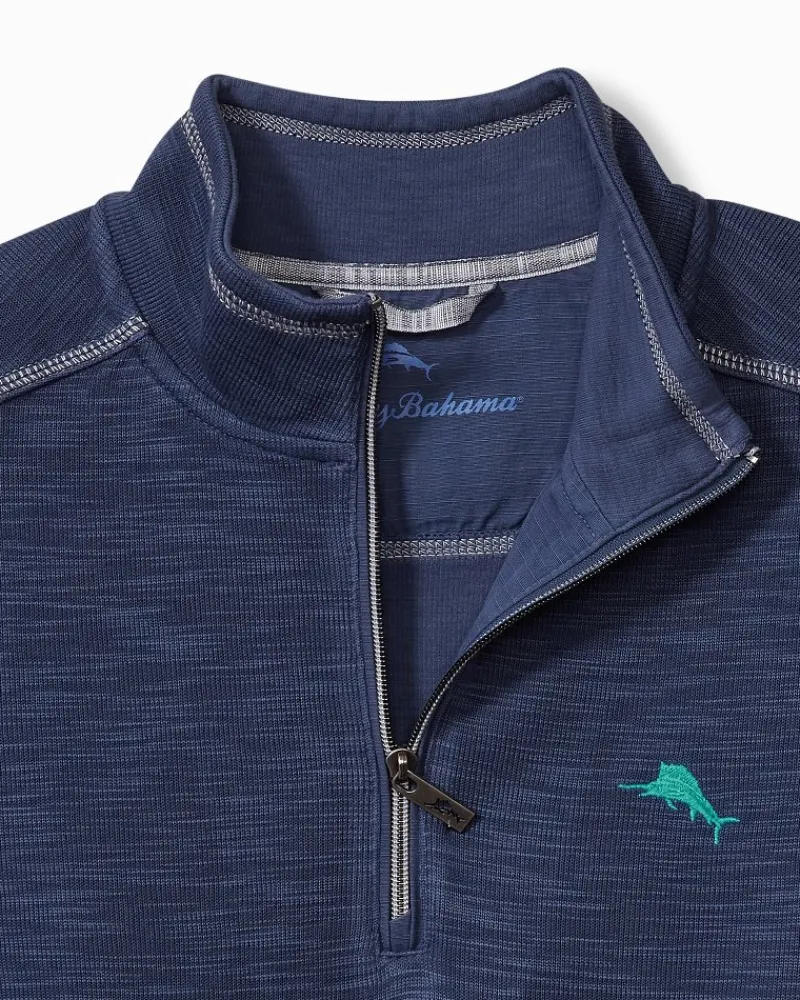 Tommy Bahama Tobago Bay Half-Zip Sweatshirt Island Navy Clearance