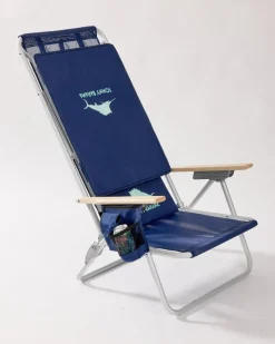 Tommy Bahama Mesh Beach Chair With Shade Navy Clearance