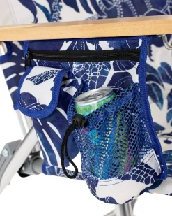 Tommy Bahama Orchid Turtle Highboy Chair Navy New