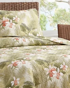 Tommy Bahama Tropical Orchid 3-Piece Full/Queen Quilt Set Green Best