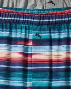 Tommy Bahama Tropical Print & Solid Knit Boxers—2-Pack Dark Navy Online
