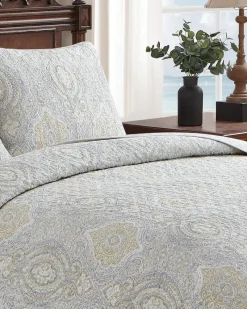 Tommy Bahama Turtle Cove 3-Piece King Quilt Set Grey Best