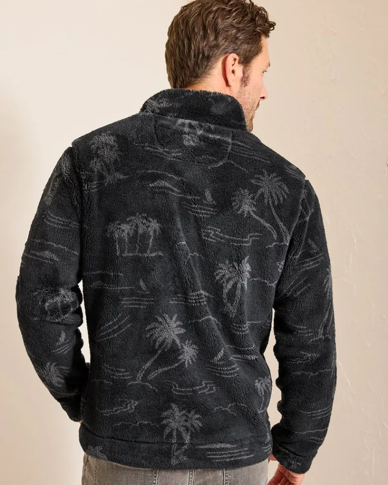 Tommy Bahama Twilight Shore Reversible Full-Zip Jacket Black Clearance