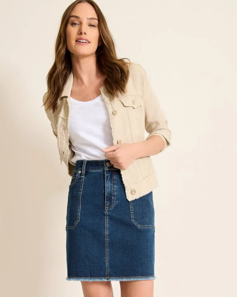 Tommy Bahama Utility Denim Skirt Sunset Blue Wash