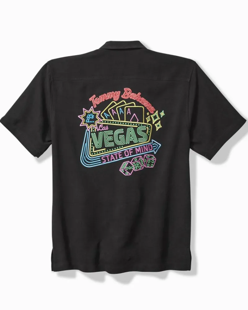 Tommy Bahama Vegas State of Mind Silk Camp Shirt Black Discount