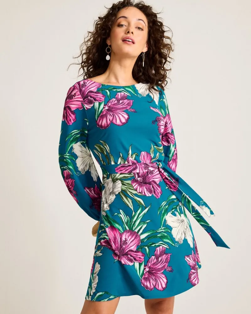 Tommy Bahama Villa Garden Long-Sleeve Short Dress Academy