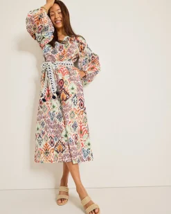 Tommy Bahama Vista Cove Long-Sleeve Midi Dress White Sand
