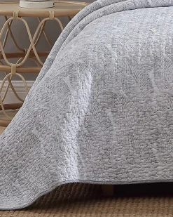 Tommy Bahama Water Leaves 2-Piece Twin Quilt Set Grey Discount