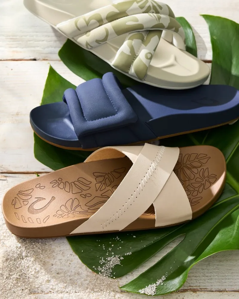 Tommy Bahama Women's Olukai® Sunbeam Slide Sandals Navy Outlet