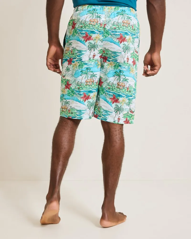 Tommy Bahama Woven Tropical Print Pajama Shorts Big Sky Blue Best